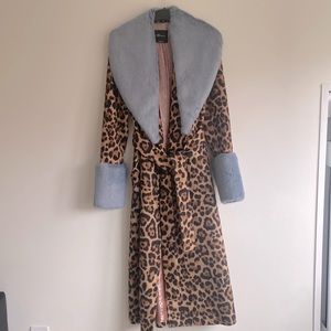 Blumarine leopard-print belted coat